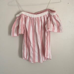 Pink and white striped shirt